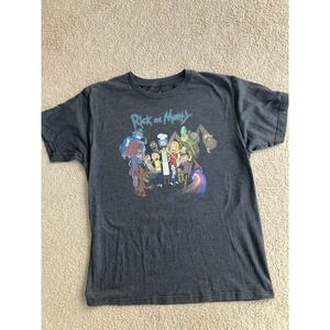 Rare Rick and Morty Mens Size L T-shirt Short‎ Sleeve Dark Gray Adult Swim